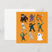 Grappige Halloween karakters dabbing Kaart (Voorkant / Achterkant)