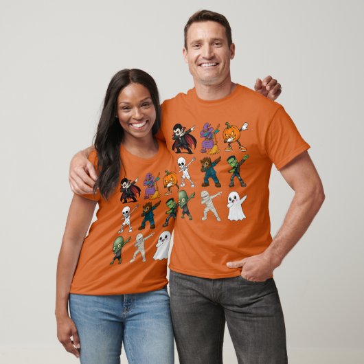 Grappige Halloween karakters dabbing T-shirt (Unisex)