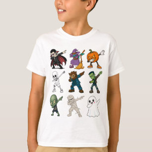 Grappige Halloween karakters dabbing T-shirt