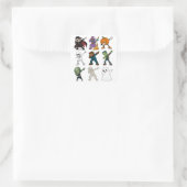 Grappige Halloween karakters dabbing Vierkante Sticker (Tas)