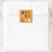 Grappige Halloween karakters dabbing Vierkante Sticker (Tas)