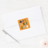 Grappige Halloween karakters dabbing Vierkante Sticker (Envelop)