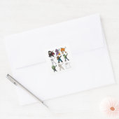 Grappige Halloween karakters dabbing Vierkante Sticker (Envelop)