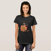 Grappige Halloween kat en pompoen T-shirt (Voorkant volledig)