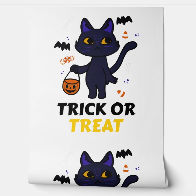 Grappige Halloween kat kostuum Halloween cadeau Behang (Afrollen)