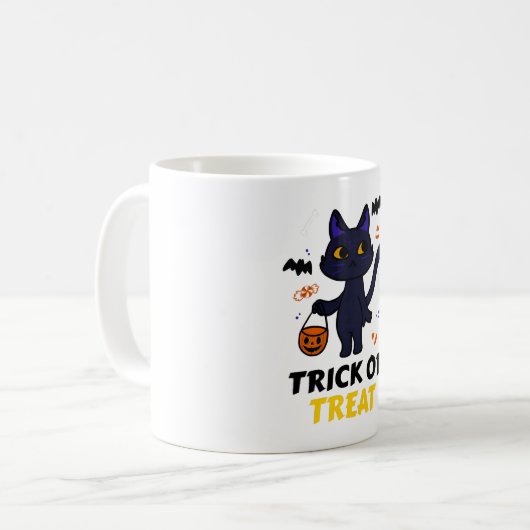 Grappige Halloween kat kostuum Halloween cadeau Koffiemok (Voorkant links)