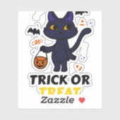 Grappige Halloween kat kostuum Halloween cadeau Sticker (Vel)