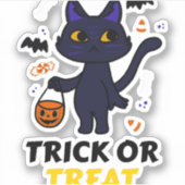 Grappige Halloween kat kostuum Halloween cadeau Sticker (Voorkant)