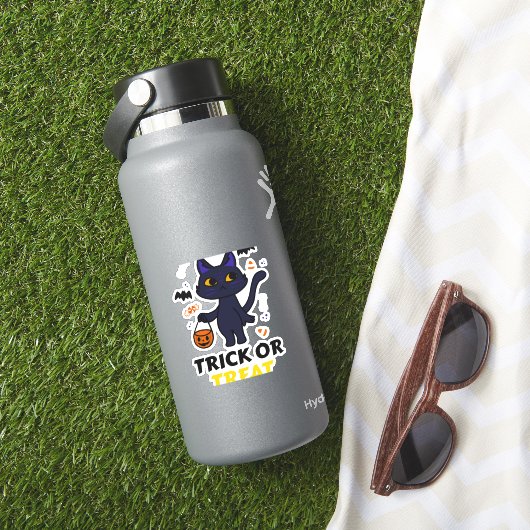 Grappige Halloween kat kostuum Halloween cadeau Sticker (HydroFlask Insitu)