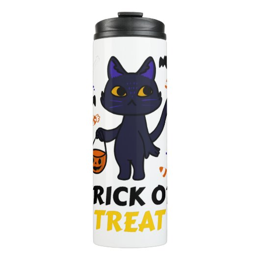 Grappige Halloween kat kostuum Halloween cadeau Thermosbeker (Voorkant)
