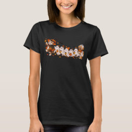 Grappige Halloween kat leidt spookparade met hond! T-shirt