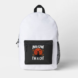 Grappige Halloween Kat Maan Silhouet Grafisch Bedrukte Rugzak