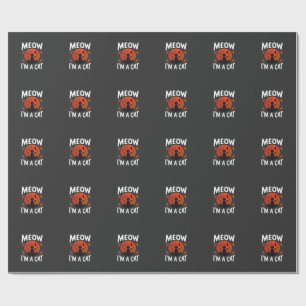 Grappige Halloween Kat Maan Silhouet Grafisch Cadeaupapier