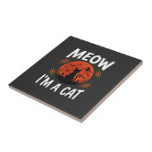 Grappige Halloween Kat Maan Silhouet Grafisch Tegeltje (Zijkant)