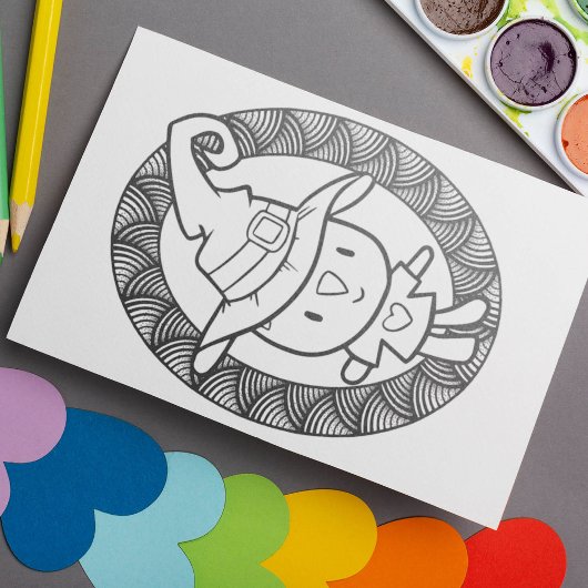 Grappige Halloween kat pop kleurplaat Poster