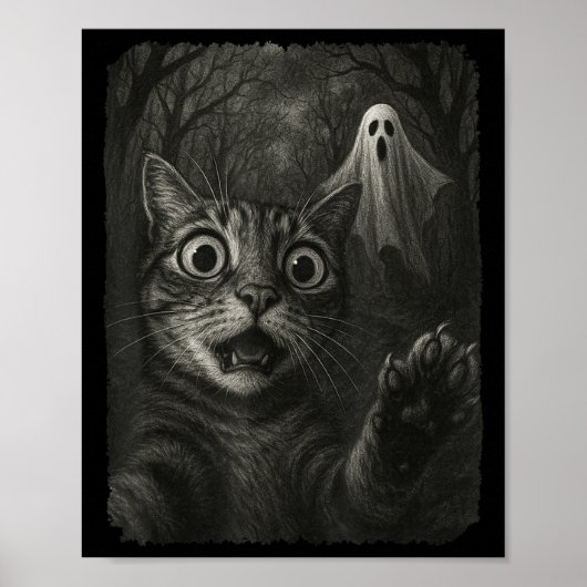 Grappige Halloween kat selfie met Soky Cat spookli Poster (Voorkant)