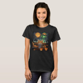 Grappige Halloween Kat Selfie Pompoen Geest T-shirt (Voorkant volledig)