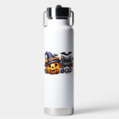 Grappige Halloween Kat Sticker Heksenhoed, Pompoen Waterfles (Voorkant)