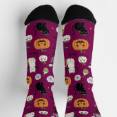 Grappige Halloween katten en pompoenen Sokken (Top)