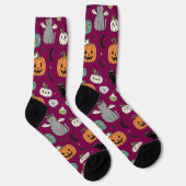 Grappige Halloween katten en pompoenen Sokken (Rechts)