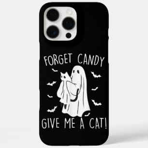 Grappige Halloween Kattengeest Vergeet Snoep Geef  iPhone 16 Pro Max Hoesje