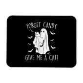 Grappige Halloween Kattengeest Vergeet Snoep Geef Magneet (Horizontaal)