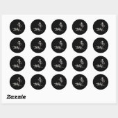 Grappige Halloween Keeshond En Skelet Ronde Sticker (Vel)