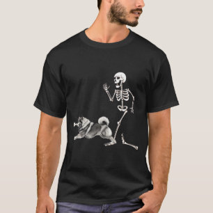 Grappige Halloween Keeshond En Skelet T-shirt