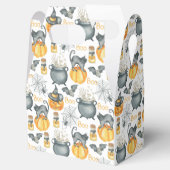 Grappige Halloween ketel en katten patroon Bedankdoosjes (Geopend)