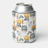 Grappige Halloween ketel en katten patroon Blikjeskoeler (Blikje Achterkant)