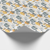 Grappige Halloween ketel en katten patroon Cadeaupapier (Hoek)