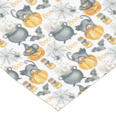 Grappige Halloween ketel en katten patroon Korte Tafelloper (Hoek)