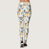 Grappige Halloween ketel en katten patroon Leggings (Achterkant)