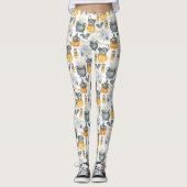 Grappige Halloween ketel en katten patroon Leggings (Voorkant)