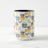 Grappige Halloween ketel en katten patroon Mok (Midden)