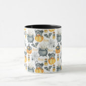 Grappige Halloween ketel en katten patroon Mok (Midden)