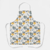 Grappige Halloween ketel en katten patroon Schort (Voorkant)