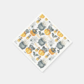 Grappige Halloween ketel en katten patroon Servet (Hoek)