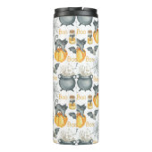 Grappige Halloween ketel en katten patroon Thermosbeker (Achterkant)