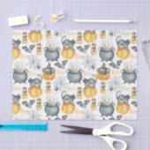 Grappige Halloween ketel en katten patroon Tissuepapier (Craft)