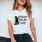Grappige Halloween kinderloze kat dame T-shirt
