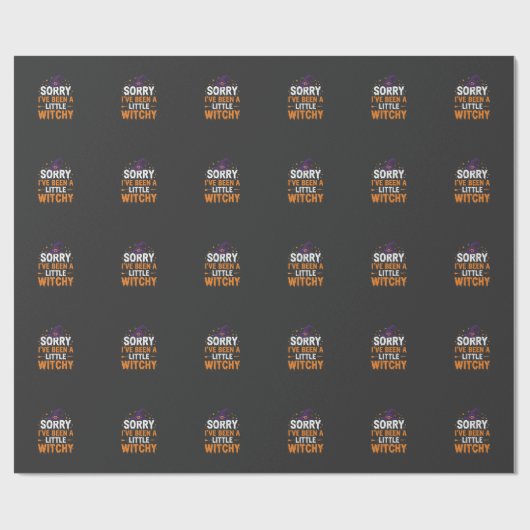 Grappige Halloween Kleine Hekserige Quote Ontwerp Cadeaupapier (Vlak)