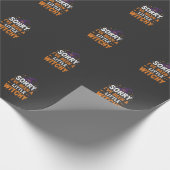 Grappige Halloween Kleine Hekserige Quote Ontwerp Cadeaupapier (Hoek)