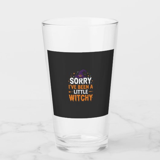 Grappige Halloween Kleine Hekserige Quote Ontwerp Glas (Voorkant)