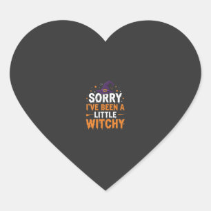 Grappige Halloween Kleine Hekserige Quote Ontwerp Hart Sticker