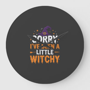 Grappige Halloween Kleine Heksige Citaat Ontwerp Grote Klok