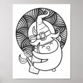 Grappige Halloween Koala kleurplaat Poster (Voorkant)