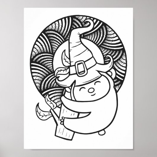 Grappige Halloween Koala kleurplaat Poster (Voorkant)