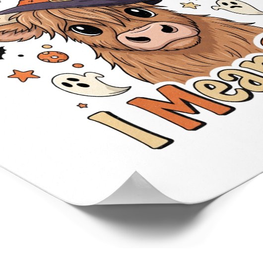 Grappige Halloween Koe Bullsheet Ik bedoel Poster (Hoek)