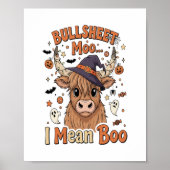 Grappige Halloween Koe Bullsheet Ik bedoel Poster (Voorkant)